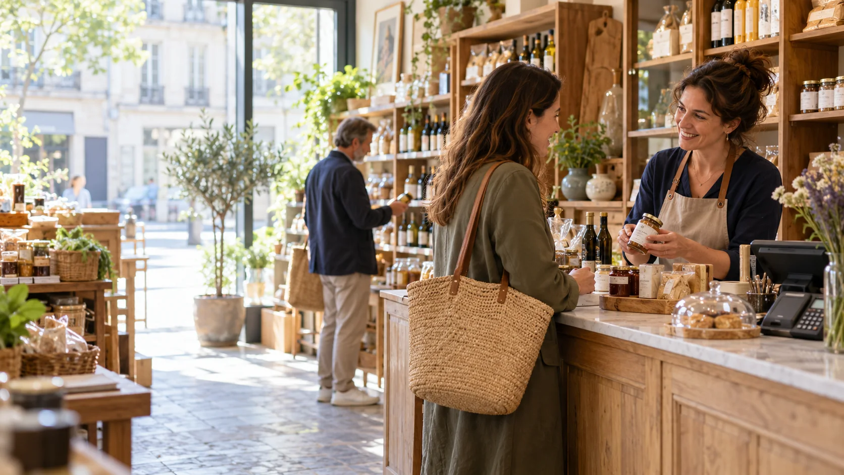 Commerçante conseillant une cliente en boutique
